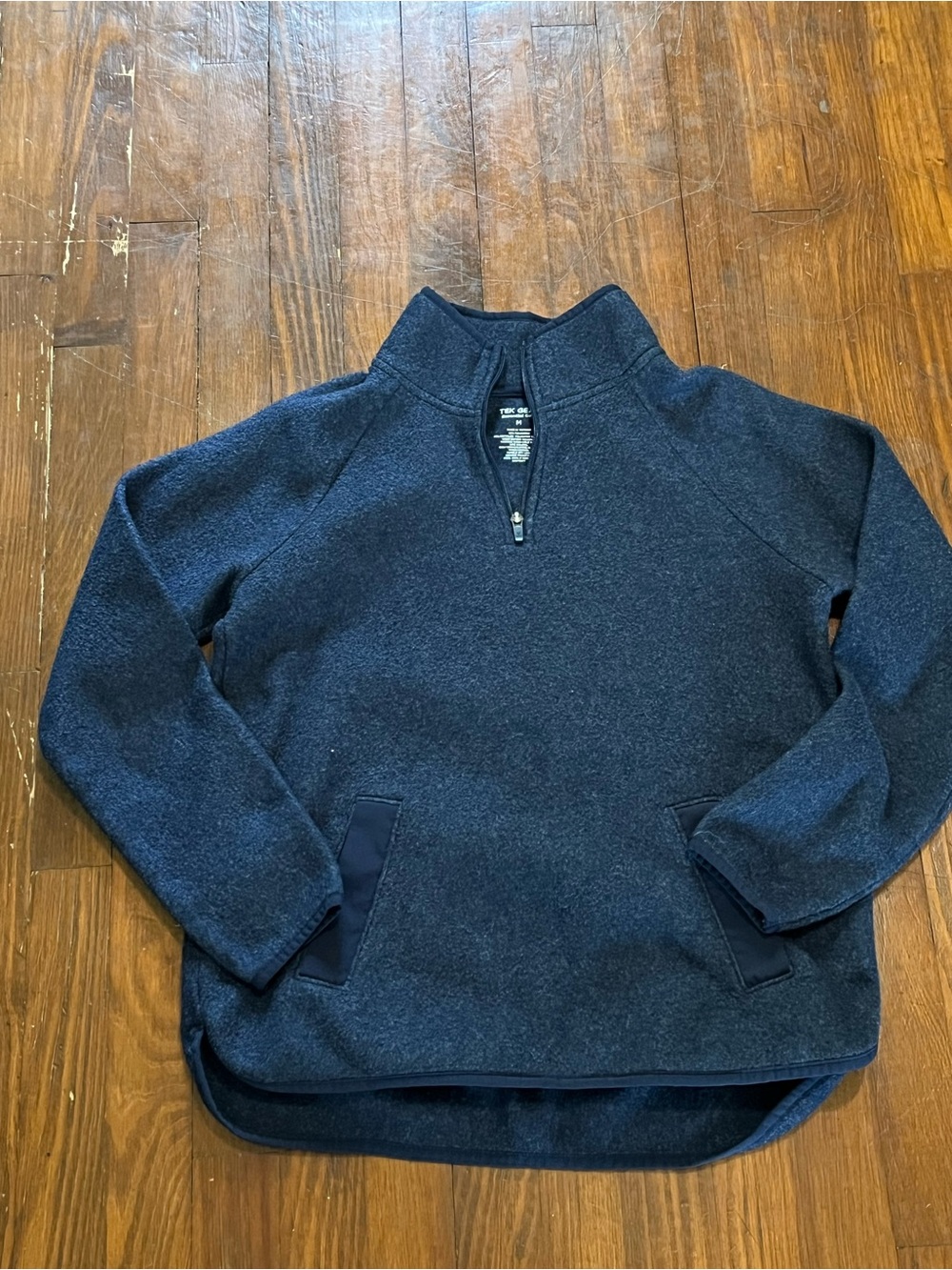 Women’s Quarter-Zip Pullover Two Tone Fleece Sweater - Navy